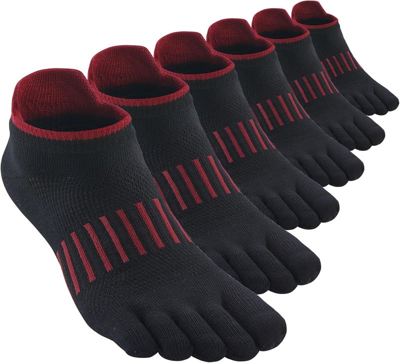 Fasot Women Toe Socks 5 Finger Cotton Wicking Athletic 6 Pack 3 Pack - Image 1